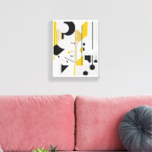 Bold Mid-Century Modern Abstract Geometric Art キャンバスプリント (インサイチュ (リビング))