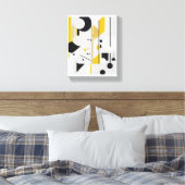 Bold Mid-Century Modern Abstract Geometric Art キャンバスプリント (インサイチュ (寝室))