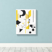Bold Mid-Century Modern Abstract Geometric Art キャンバスプリント (インサイチュ (ウッドフロア))