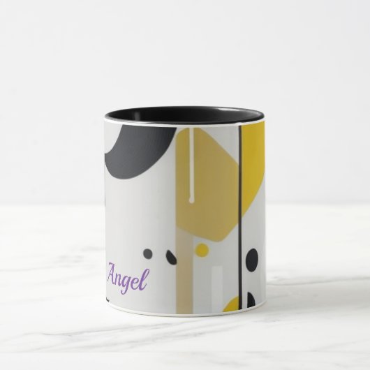 Bold Mid-Century Modern Abstract Geometric Art マグカップ (中央)