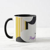 Bold Mid-Century Modern Abstract Geometric Art マグカップ (左)