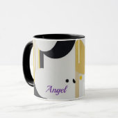 Bold Mid-Century Modern Abstract Geometric Art マグカップ (正面左)