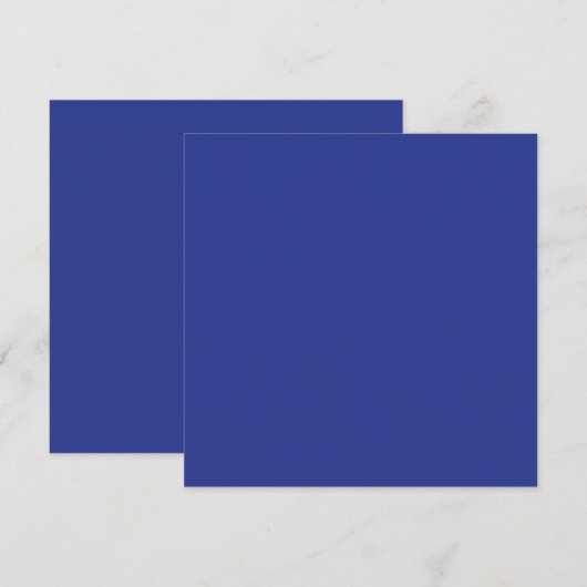 Bold Minimal Wedding Invite in Deep Blue カード (正面/裏面)