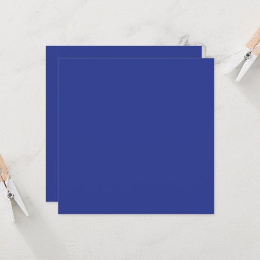Bold Minimal Wedding Invite in Deep Blue カード (正面/裏面インサイチュ)