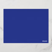 Bold Minimal Wedding Invite in Deep Blue 箔招待状ポストカード (裏面)