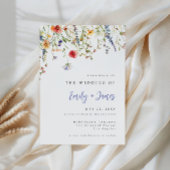 Bold Minimal Wildflower Wedding Invitation 招待状
