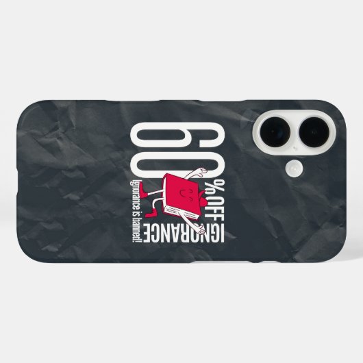 Bold Minimalist Anti-Ignorance Book Quote Case-Mate iPhoneケース (裏面 (横))