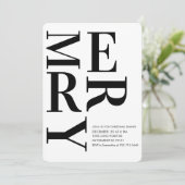 Bold Minimalist Merry Christmas Dinner  招待状 (スタンド正面)