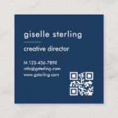 Bold Minimalist Modern Blue Turquoise スクエア名刺 (裏面)