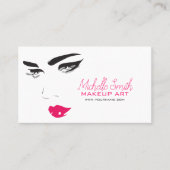 Bold Minimalist Pink Black Modern Makeup Artist QR 名刺 (正面)