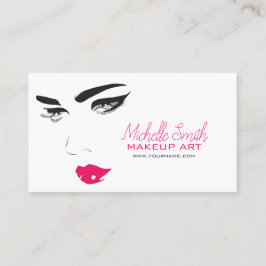 Bold Minimalist Pink Black Modern Makeup Artist QR 名刺