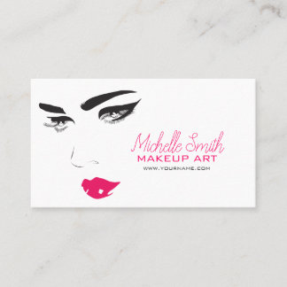 Bold Minimalist Pink Black Modern Makeup Artist QR 名刺