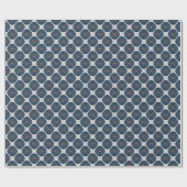 Bold Minimalist Poppy Textured Floral Blue ラッピングペーパー (フラット)