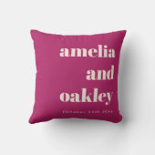 Bold Minimalist Purple Berry Retro Custom Wedding クッション (裏面)