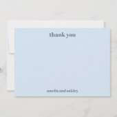 Bold Minimalist Soft Blue Retro Custom Wedding サンキューカード (正面)