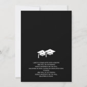 Bold Moderm Twins Sibling Seniors Grads Caps TMF26 招待状 (裏面)