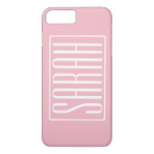 Bold & Modern あなたの名前や単語 | ピンクに白文字 Case-Mate iPhoneケース (裏面)