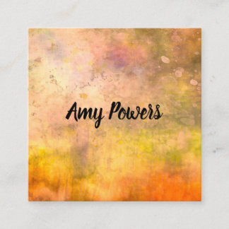 bold modern abstract art color splash スクエア名刺