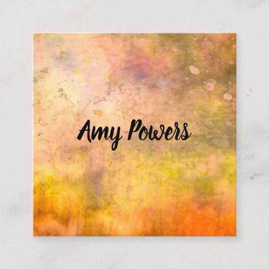 bold modern abstract art color splash スクエア名刺 (正面)