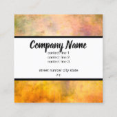 bold modern abstract art color splash スクエア名刺 (裏面)