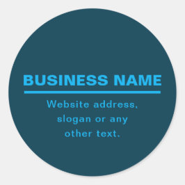 Bold Modern Business Name Template | ブルー ラウンドシール