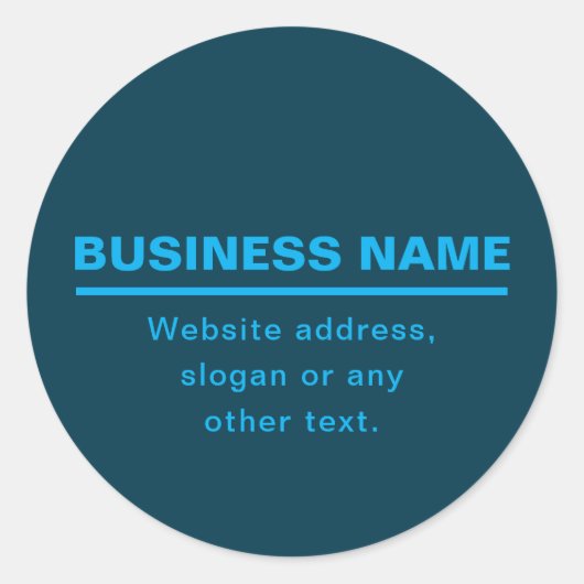 Bold Modern Business Name Template | ブルー ラウンドシール (正面)