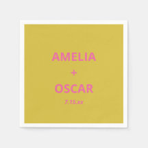 Bold Modern Chartreuse Pink Yellow Wedding Custom