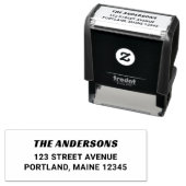 Bold Modern Family Last Name Home Return Address セルフインキングスタンプ (インサイチュ)