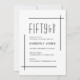 Bold Modern Fifty & Fabulous 50th Birthday Party 招待状