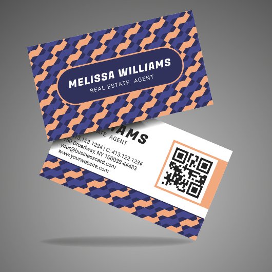 Bold Modern Geometric Interlocking Pattern  名刺