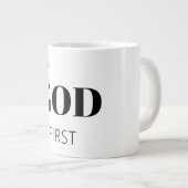 Bold Modern God First Faith Saying Slogan ジャンボコーヒーマグカップ (正面右)