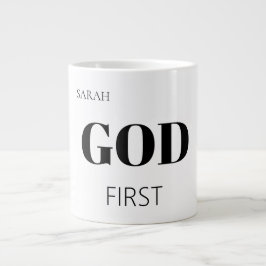 Bold Modern God First Faith Saying Slogan  ジャンボコーヒーマグカップ