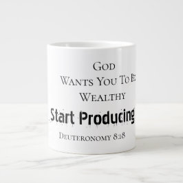 Bold Modern "God wants you to be wealthy" Faith  ジャンボコーヒーマグカップ