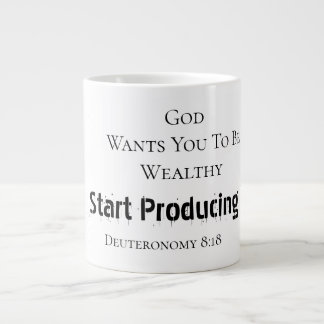 Bold Modern "God wants you to be wealthy" Faith  ジャンボコーヒーマグカップ