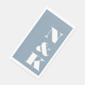 Bold Modern Monogram Initials Wedding Dusty Blue (コーナー)