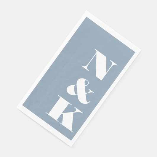 Bold Modern Monogram Initials Wedding Dusty Blue (コーナー)