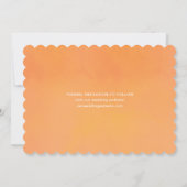 Bold Modern Orange Watercolor Sunset Wedding セーブザデート (裏面)