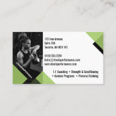 Bold Modern Personal Trainer Fitness Coach Photo 名刺 (裏面)