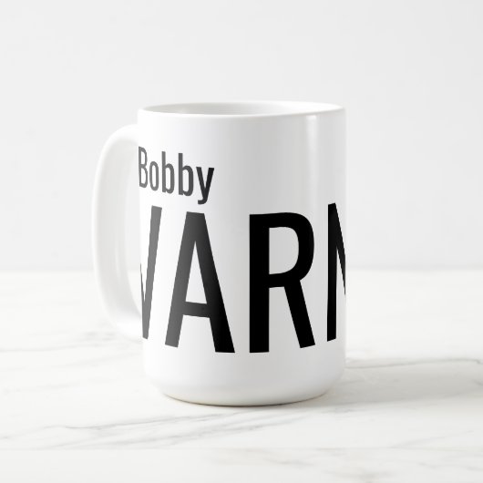 Bold Modern Personalized Name コーヒーマグカップ (正面左)
