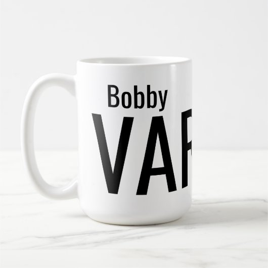 Bold Modern Personalized Name コーヒーマグカップ (左)