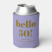 Bold Modern Simple Soft Purple 50th Birthday Party 缶クーラー (缶正面)