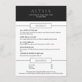 Bold Modern Steakhouse Flat Menu メニュー (正面)