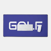 Bold Modern White GOLF Text Deep Blue Background デスクマット (キーボード&マウス)