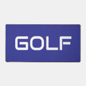 Bold Modern White GOLF Text Deep Blue Background デスクマット (正面)