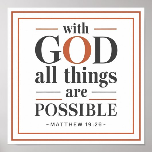 Bold Modern With God All Things Are Possible ポスター (正面)