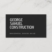 Bold Molded Construction Business QR Code Black 名刺 (正面)