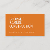 Bold Molded Construction Business QR Code Orange 名刺 (正面)