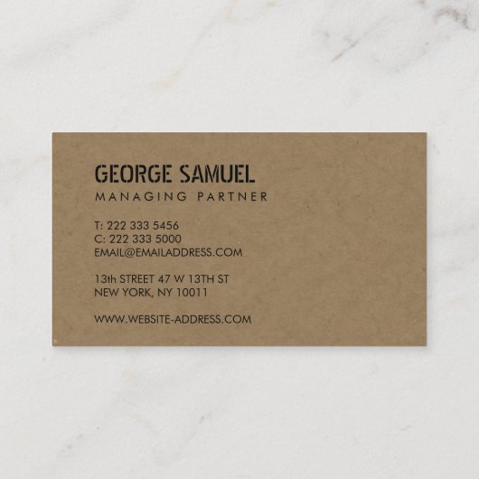 Bold Molded Construction Business QR Code Tan  名刺 (裏面)