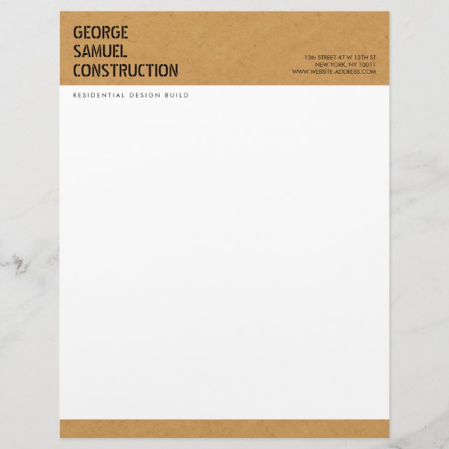 Bold Molded Particle Board Construction Business レターヘッド (正面)