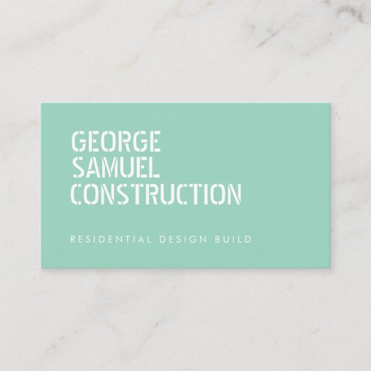 Bold Molded Realtor QR Code Light Teal Green 名刺 (正面)